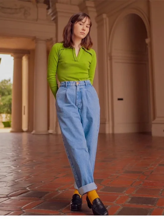 Big Bud Press Denim Hi-Rise Trousers. Size Large. - Picture 2 of 16